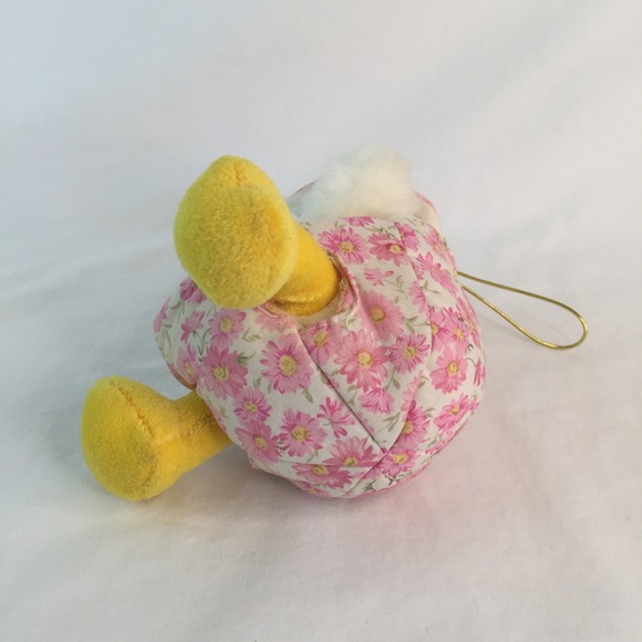 Chosun Plush Chick w/Pink Floral Egg 6" Easter Stuffed Toy Korea Vtg RARE - Picture 5 of 8